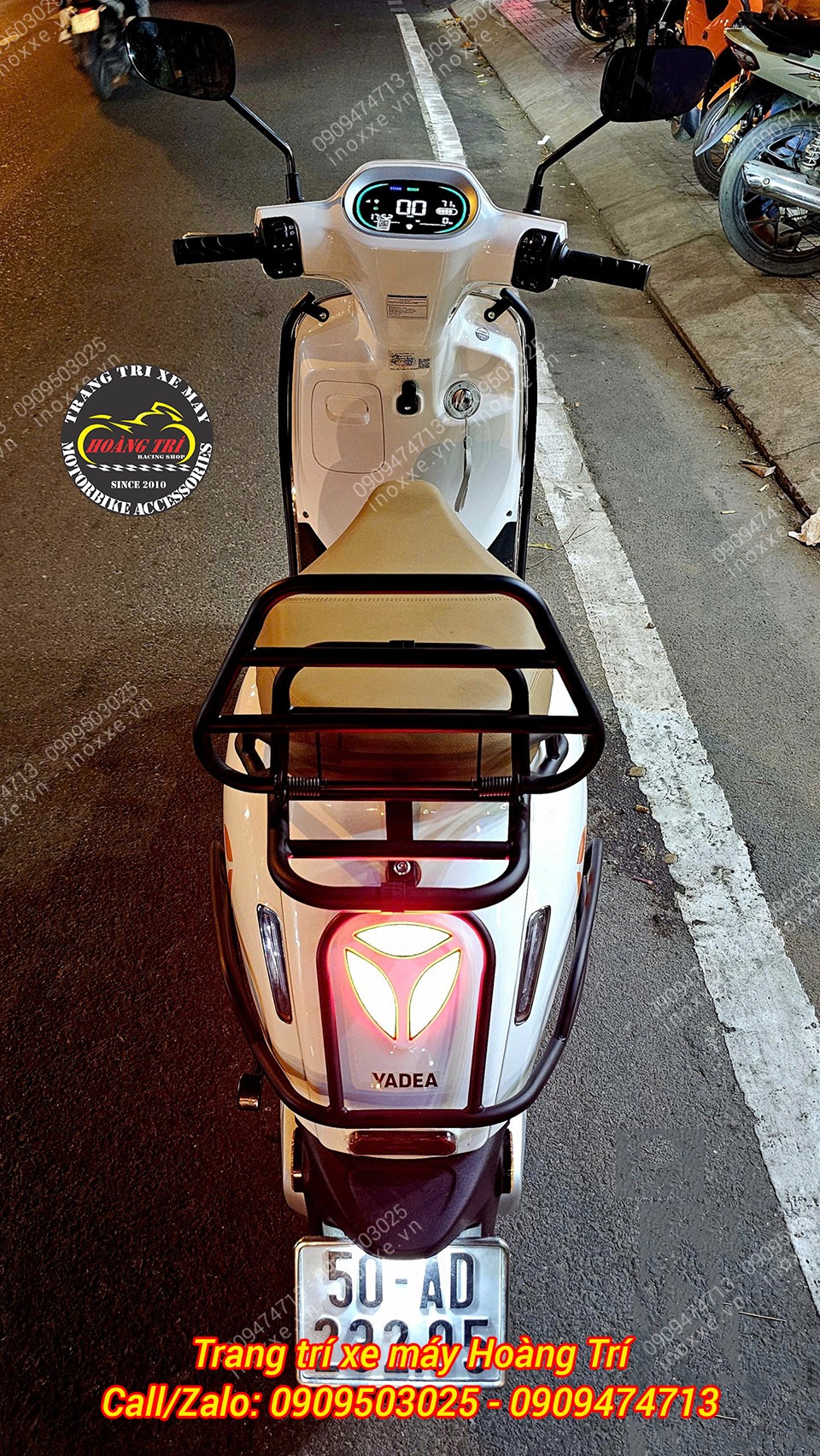 Baga sau kiểu Vespa độ cho xe máy điện Yadea