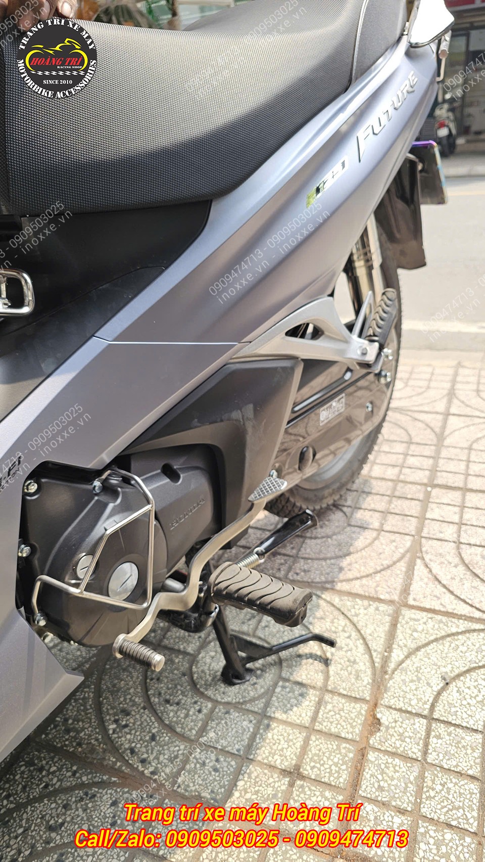 Cần số inox CNC 2 chiều lắp cho Dream, Wave, Future