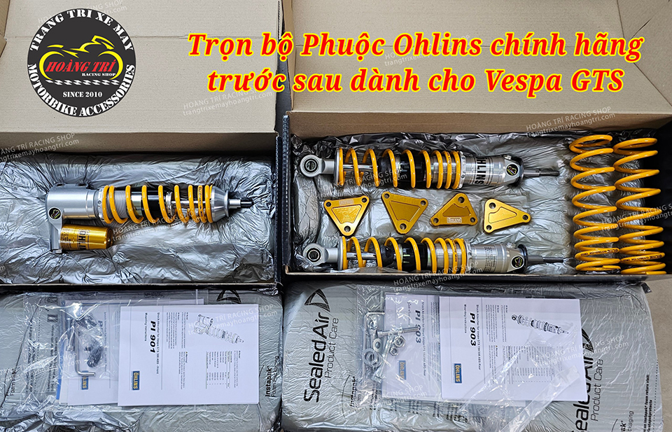 Trọn bộ Phuộc Ohlins chính hãng Vespa GTS 300