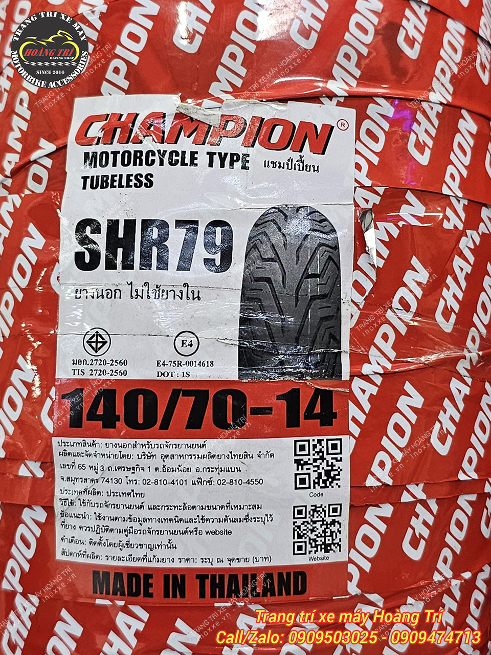 Vỏ lốp sau Champion 140/70-14 SHR79 Thái Lan