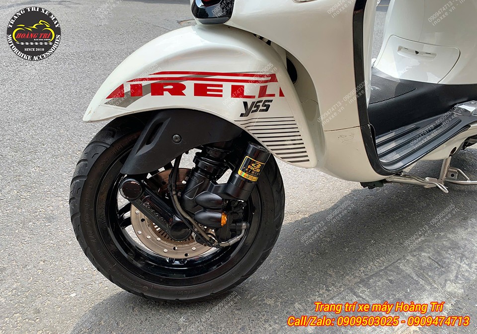 Trọn bộ phuộc Racing Boy VR ti vàng cho xe Vespa Sprint/Primavera