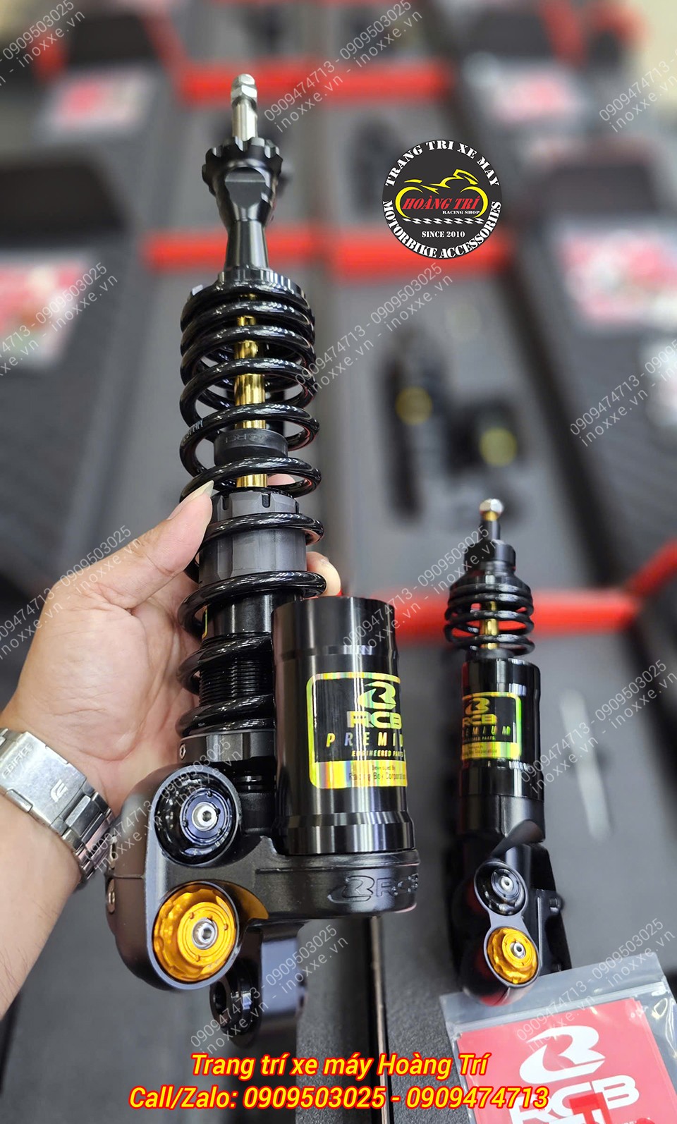 Trọn bộ phuộc Racing Boy VR ti vàng cho xe Vespa Sprint/Primavera