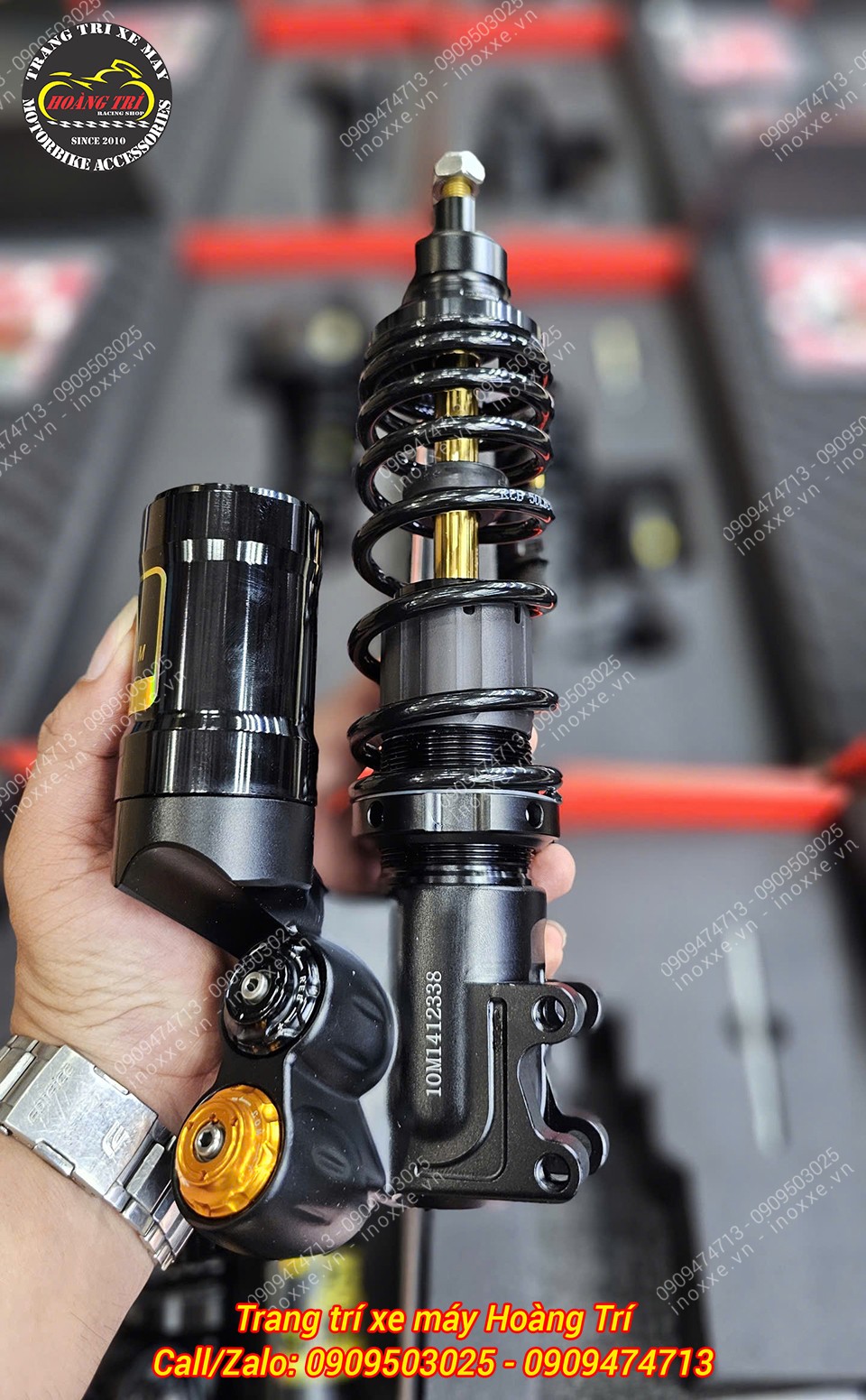 Trọn bộ phuộc Racing Boy VR ti vàng cho xe Vespa Sprint/Primavera