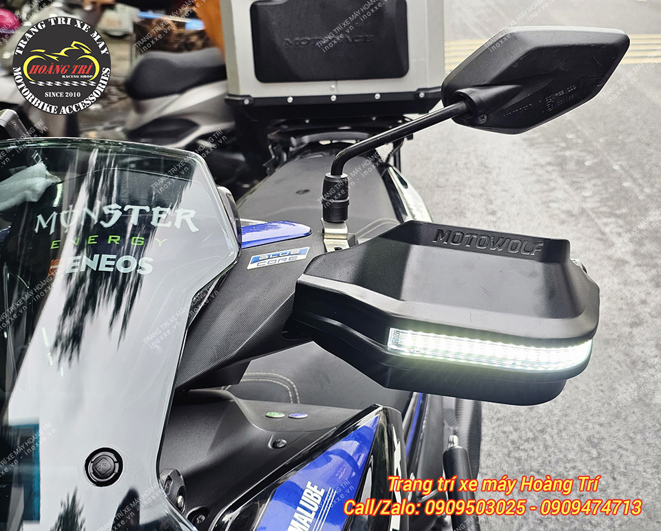 Bảo vệ tay lái MotoWolf chính hãng có đèn xi nhan