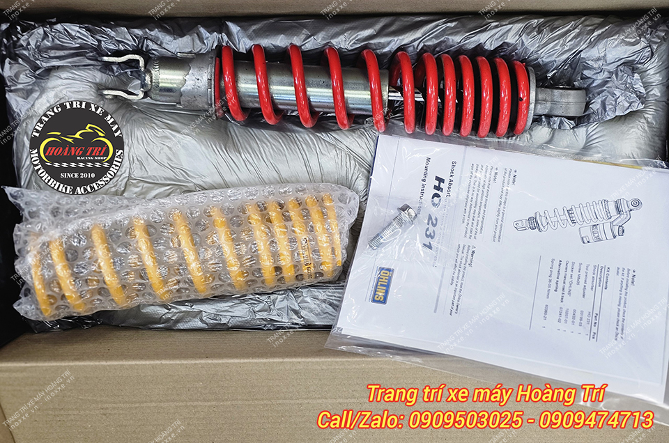 Phuộc Ohlins HO231 chính hãng lắp cho xe SH Mode