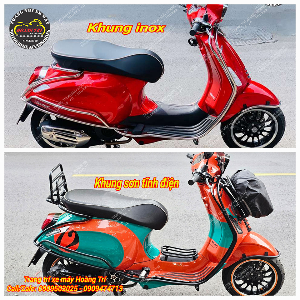 Khung bảo vệ Vespa Primavera / Vespa Sprint mẫu B1 sơn tĩnh điện