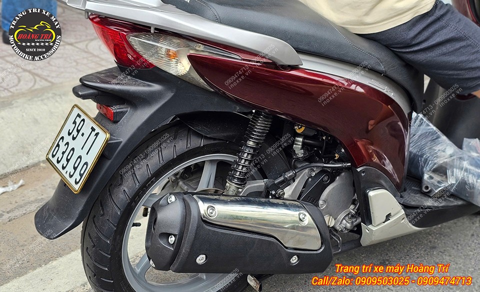 Nguyên cây pô SH 300i lắp cho xe SH Ý