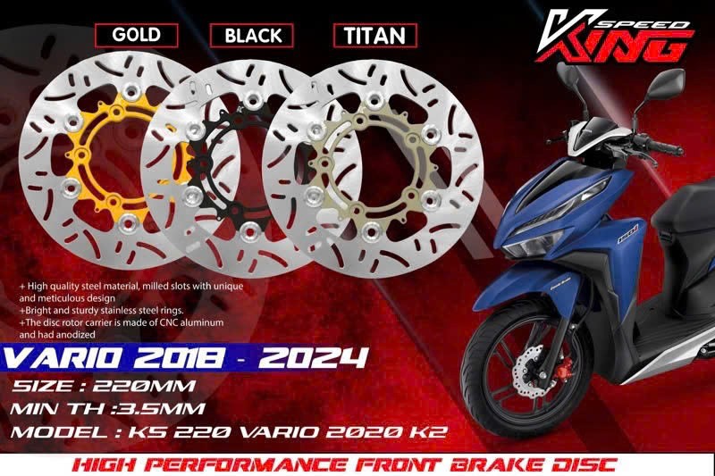 Tổng hợp đĩa kiểu size 220mm cho xe Vario 150 (5 lỗ)