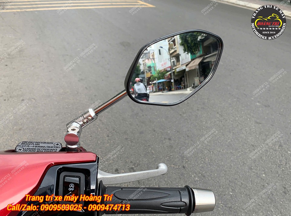 Kính hậu giả zin chân nhôm xoay