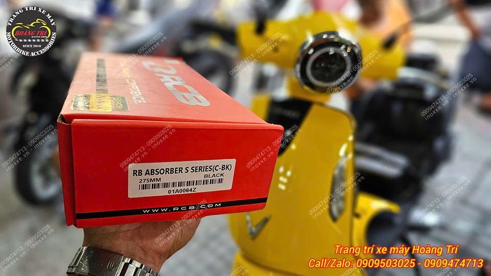 Phuộc Racing Boy cho xe máy điện EVO 200 Series S lò xo đen ti vàng