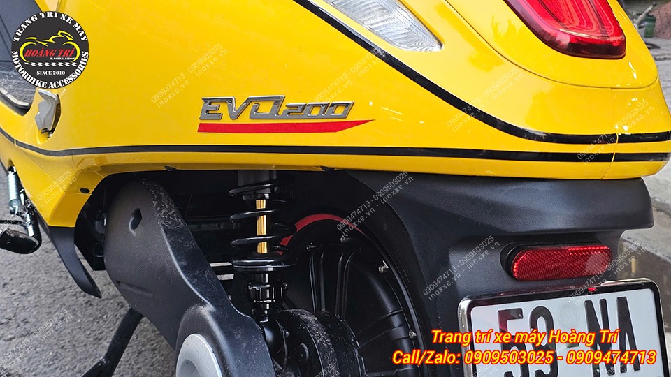 Phuộc Racing Boy cho xe máy điện EVO 200 Series S lò xo đen ti vàng