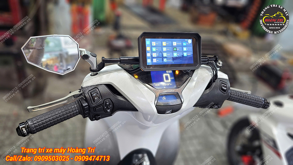 Lắp đặt màn hình Android camera hành trình cho xe SH