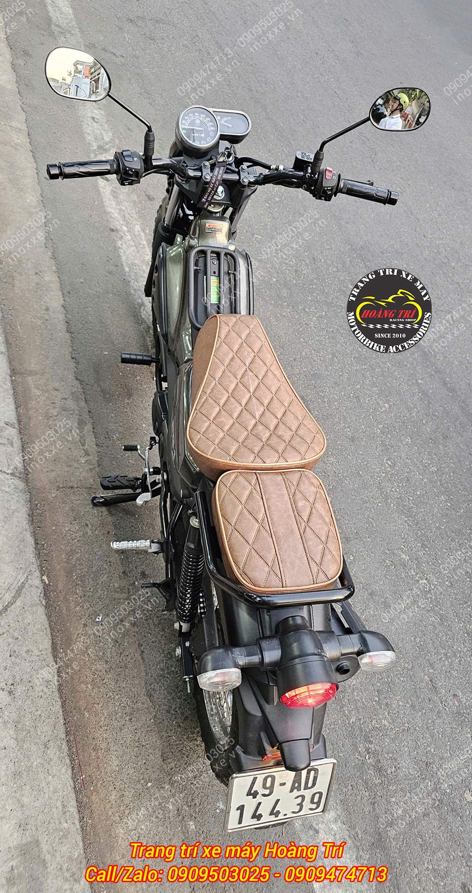 Độ yên xe PG-1, bọc da mới thay mút đệm Kymdan