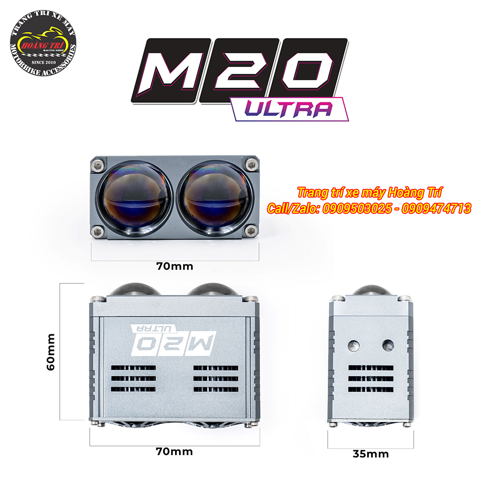 Đèn trợ sáng Mini M20 Ultra 50W Titan Moto