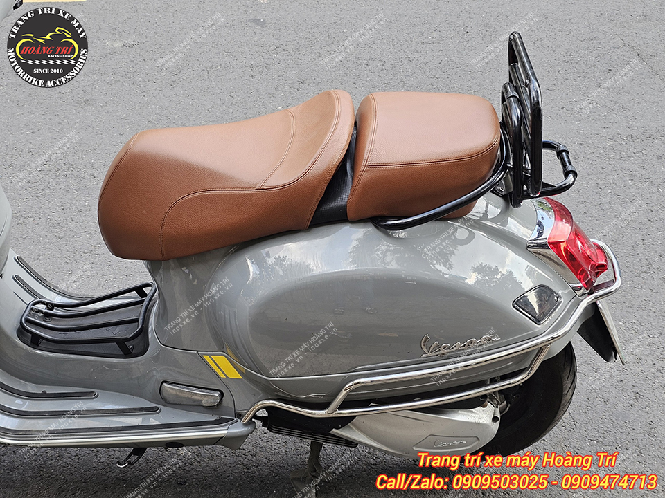 Yên da bò thật dành cho Vespa GTS / Vespa Sprint / Primavera độ 2 tầng rời