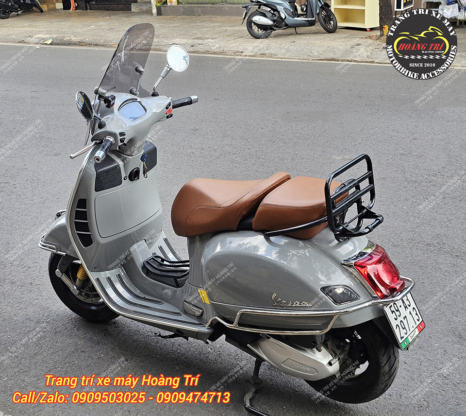 Yên da bò thật dành cho Vespa GTS / Vespa Sprint / Primavera độ 2 tầng rời