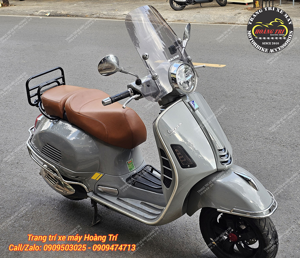 Yên da bò thật dành cho Vespa GTS / Vespa Sprint / Primavera độ 2 tầng rời