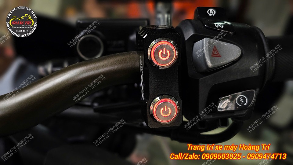 Công tắc Led HTR gắn ghi đông loại 2 nút