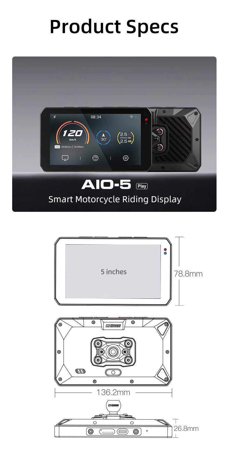 Màn hình Chigee AIO 5 Play dẫn đường (không có camera)