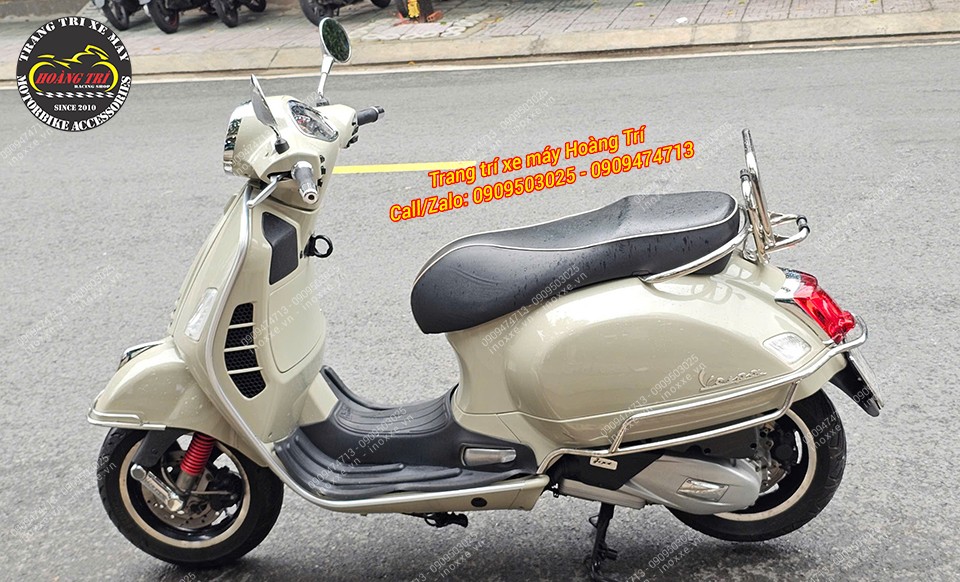 Khung inox bảo vệ xe Vespa GTS - mẫu mới 2021