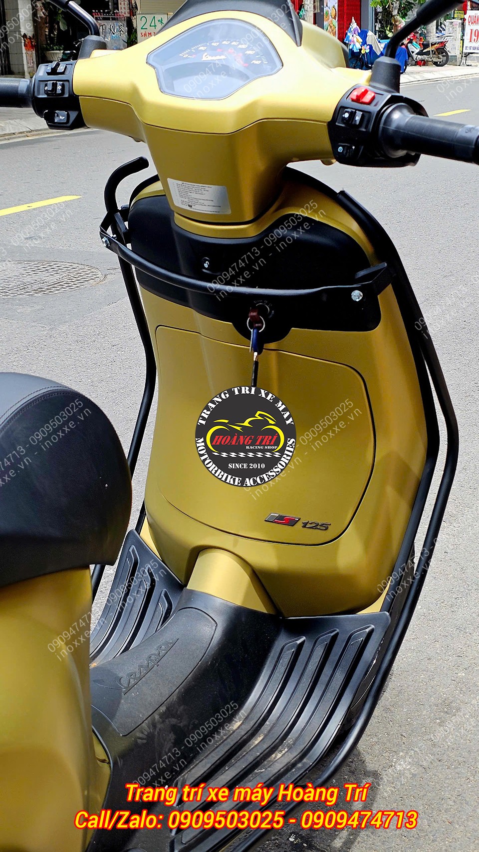 Khung bảo vệ xe Vespa Sprint, Primavera sơn tĩnh điện - Mẫu B2