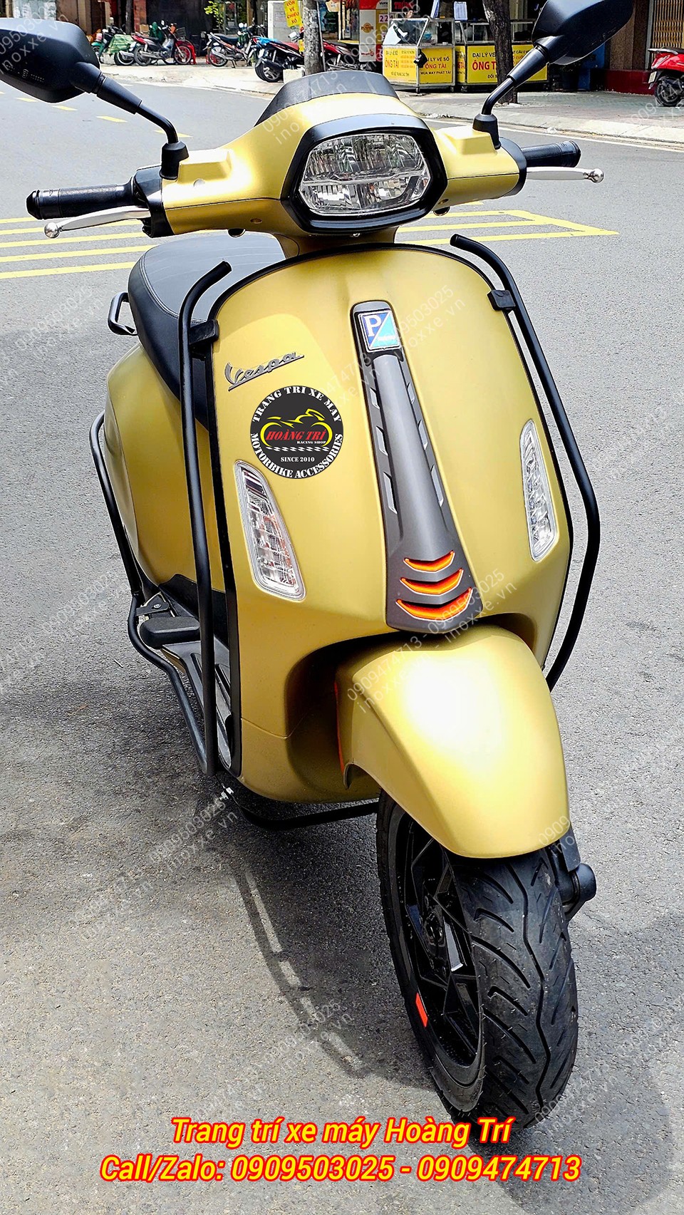 Khung bảo vệ xe Vespa Sprint, Primavera sơn tĩnh điện - Mẫu B2