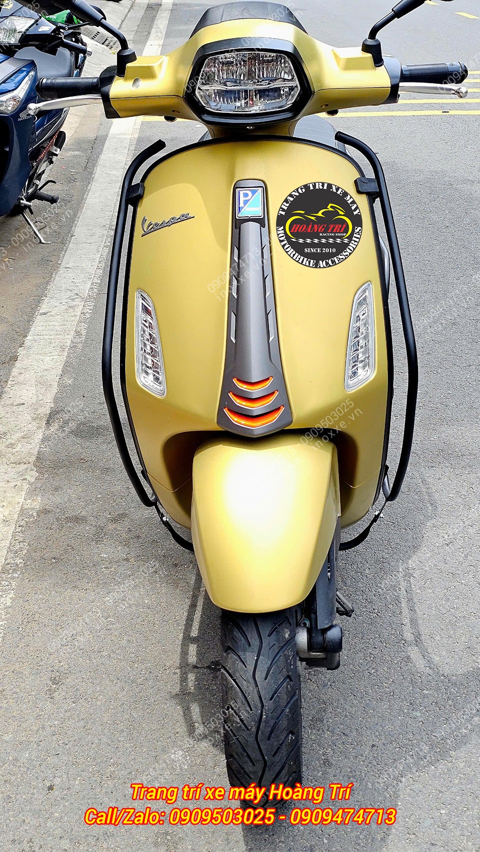 Khung bảo vệ xe Vespa Sprint, Primavera sơn tĩnh điện - Mẫu B2
