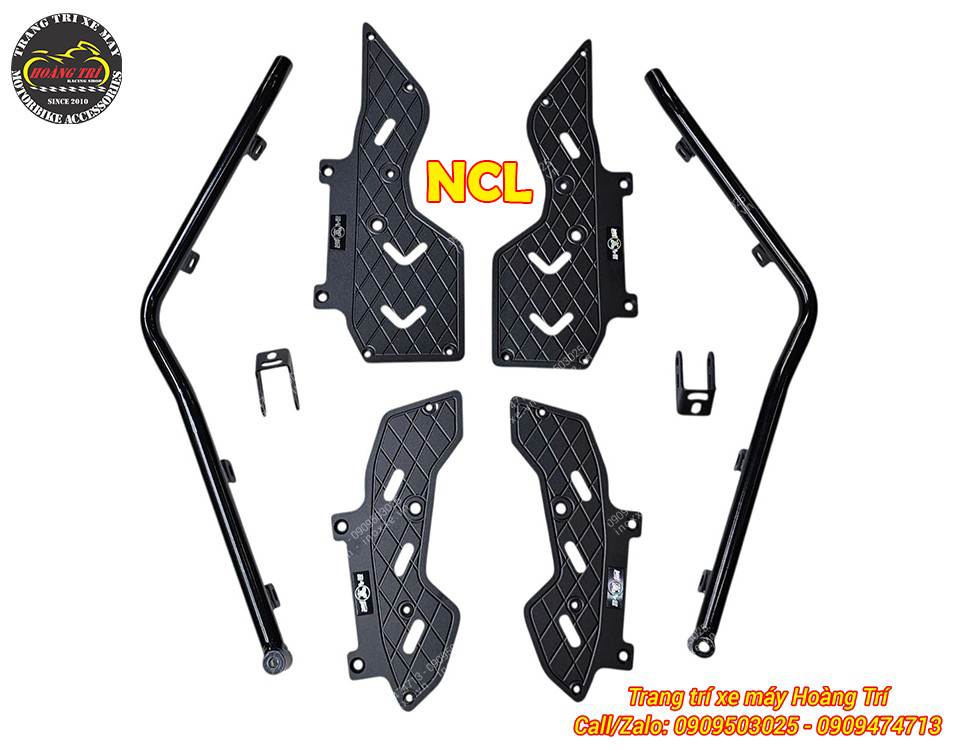 Chống đổ kèm tấm lót chân nhôm CNC Yamaha NMAX
