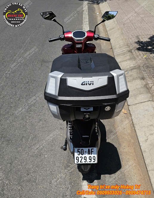 Trọn bộ baga sau và thùng Givi chính hãng lắp cho xe Yadea Velax U