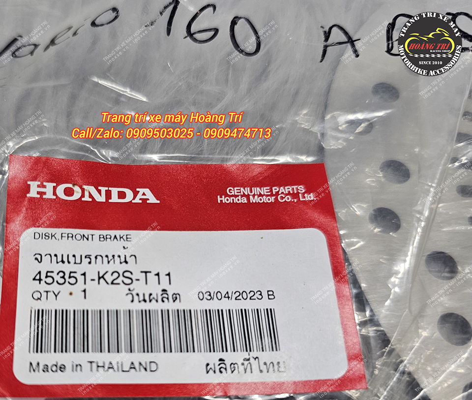 Đĩa phanh trước Vario 160 ABS chính hãng Honda Thái Lan