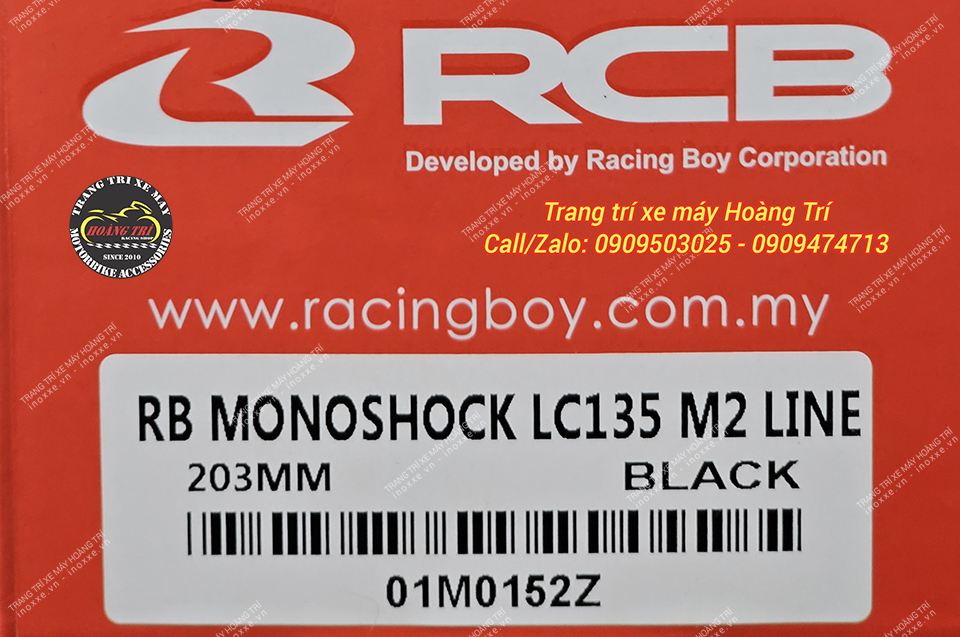 Phuộc Racing Boy Exciter 135 M2 Line - lò xo đen ti vàng
