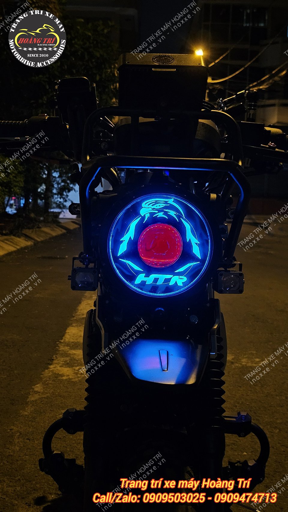 Độ đèn bi cầu cho xe Yamaha PG-1