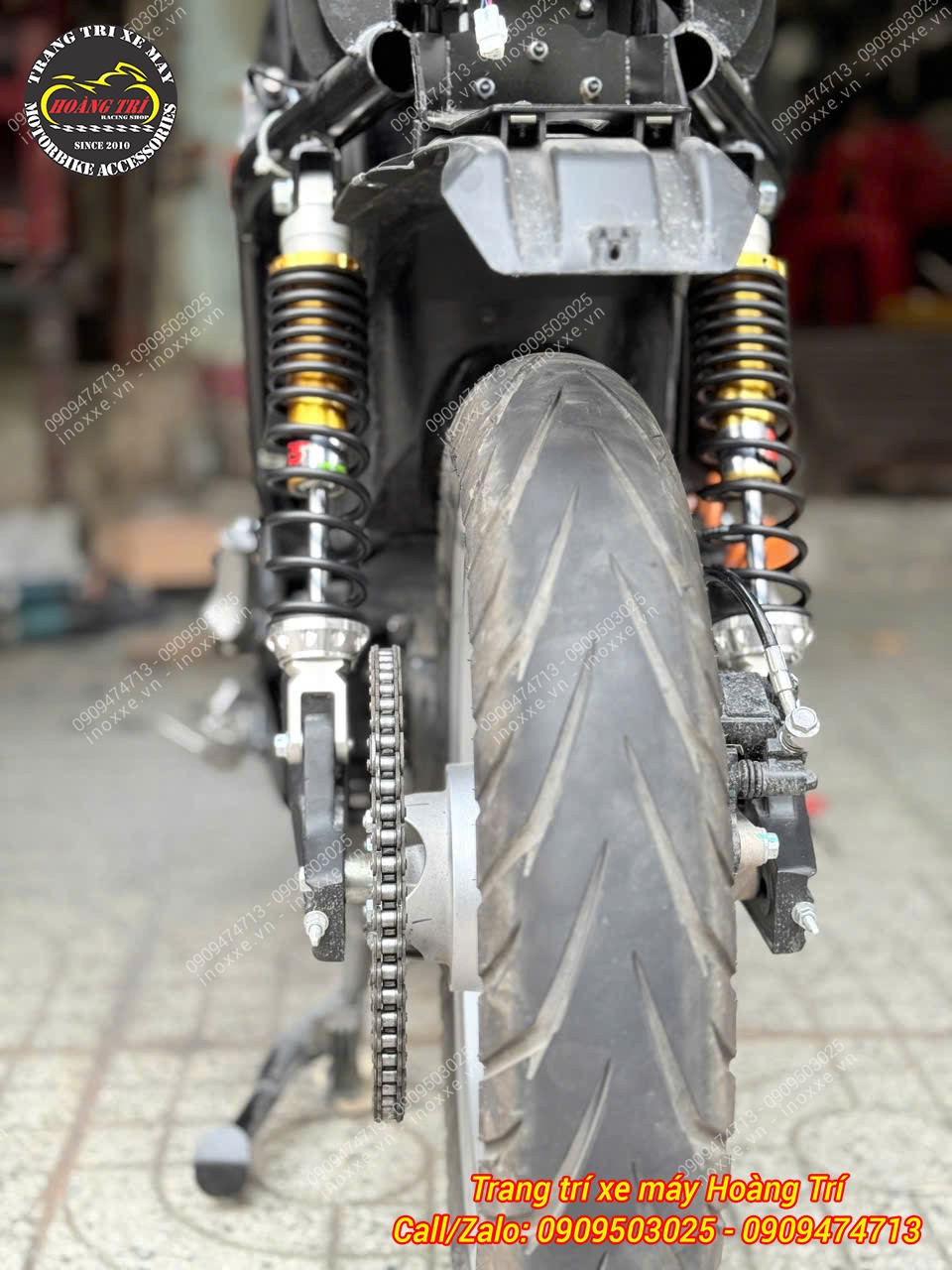 Phuộc sau YSS cho xe máy điện Quantum