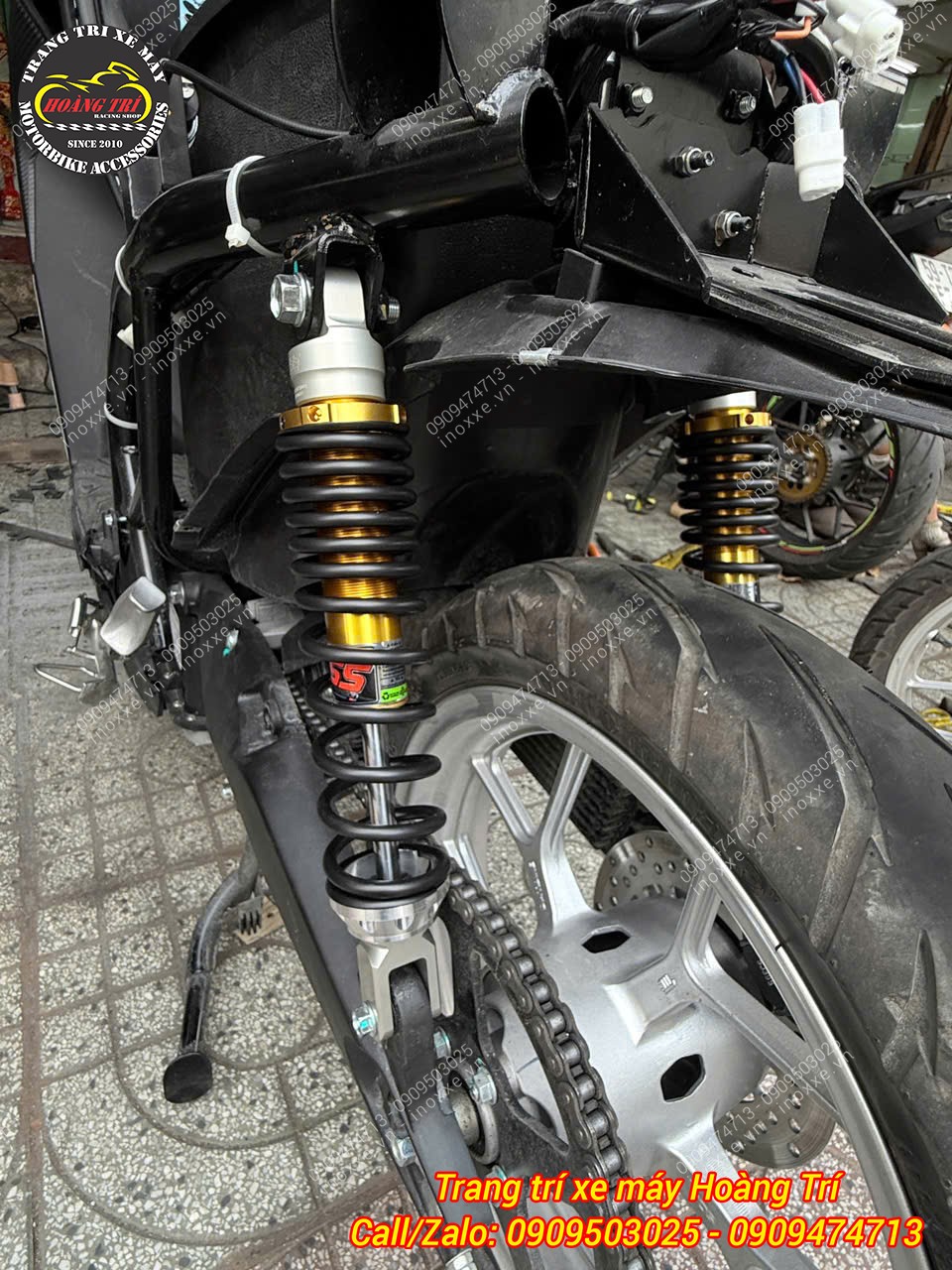 Phuộc sau YSS cho xe máy điện Quantum