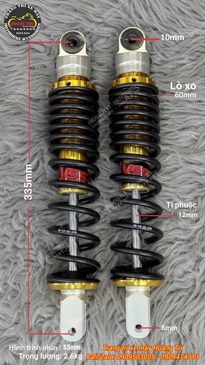 Phuộc sau YSS cho xe máy điện Quantum