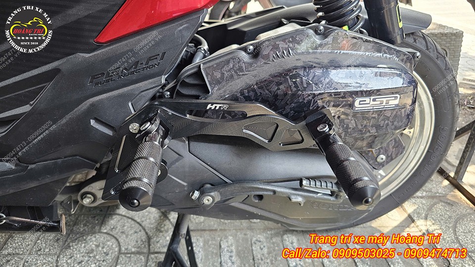 Gác chân phụ HTR nhôm CNC cho xe Vario