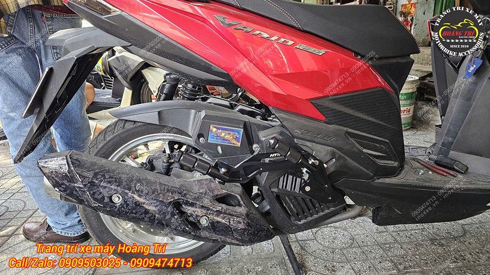 Gác chân phụ HTR nhôm CNC cho xe Vario