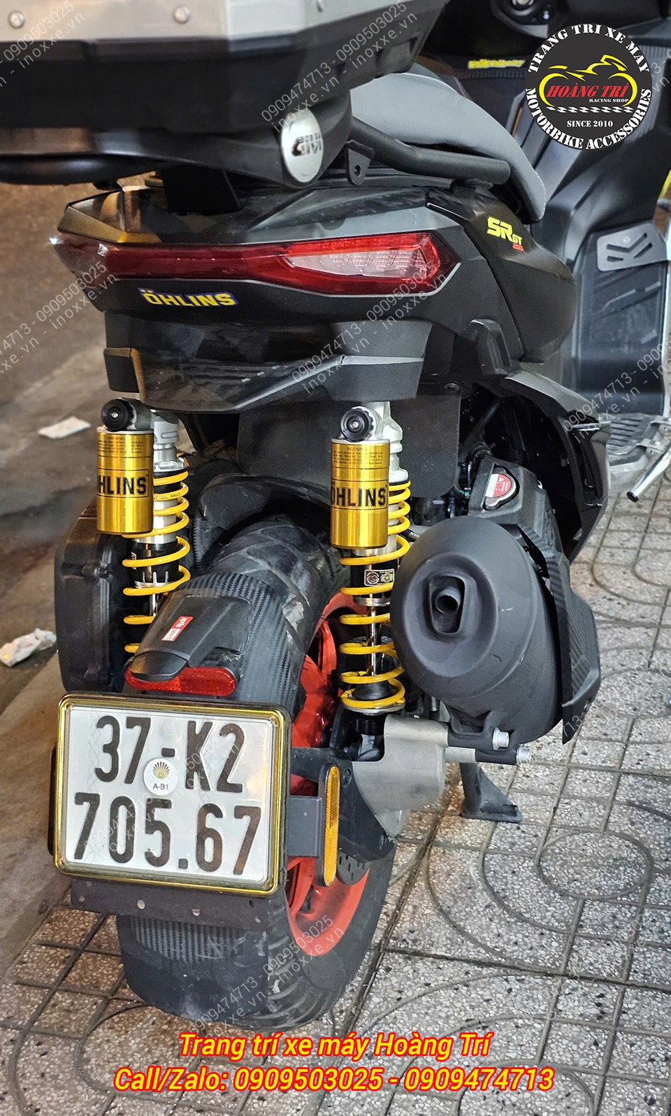 Phuộc Ohlins AP 243 chính hãng lắp cho xe Aprilia SR GT 200