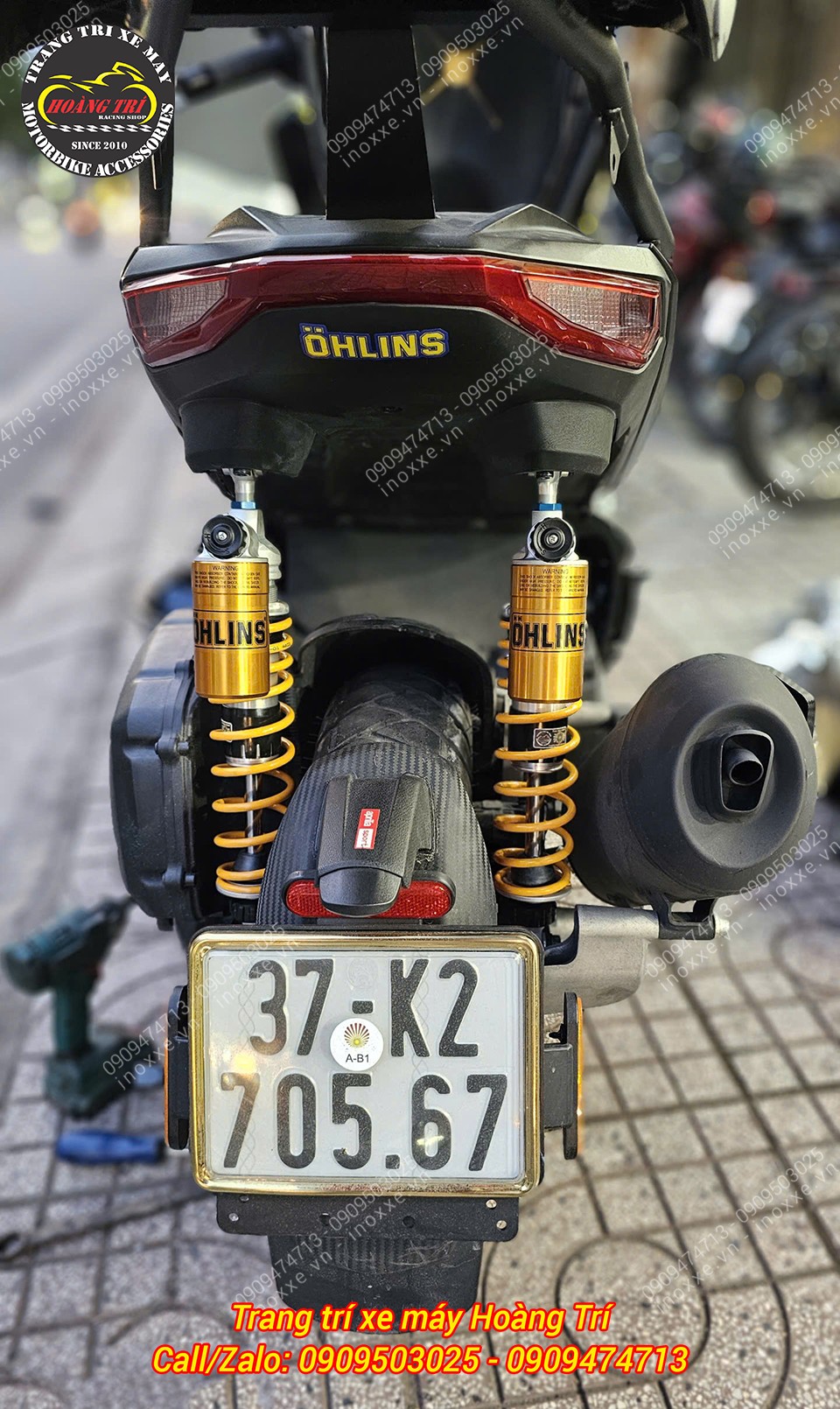 Phuộc Ohlins AP 243 chính hãng lắp cho xe Aprilia SR GT 200