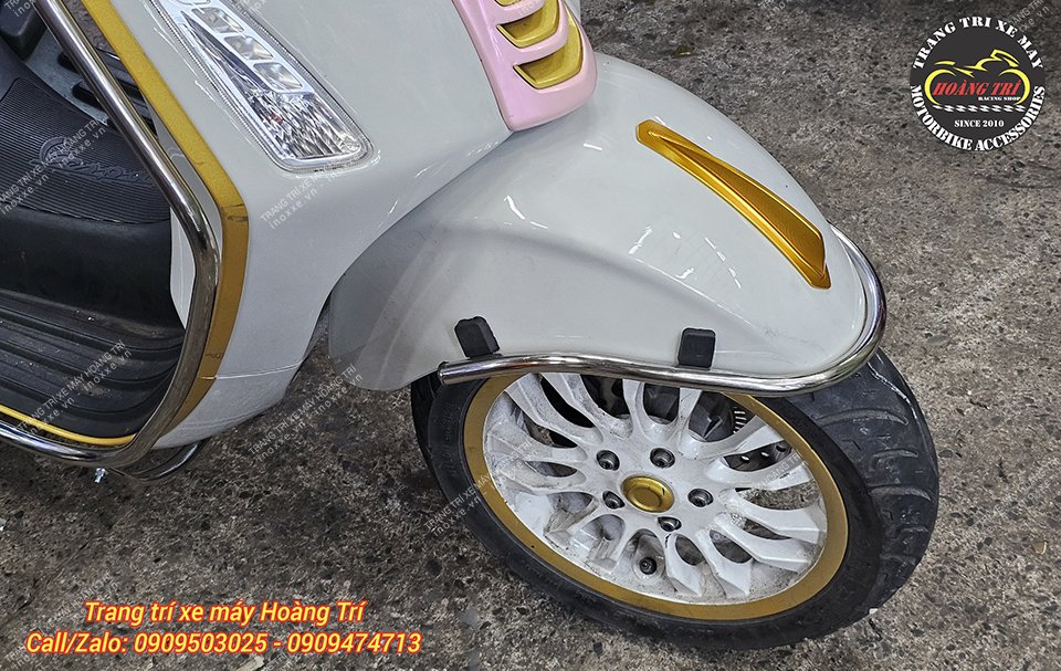 Ốp trang trí chắn bùn trước xe Vespa SZR nhôm CNC