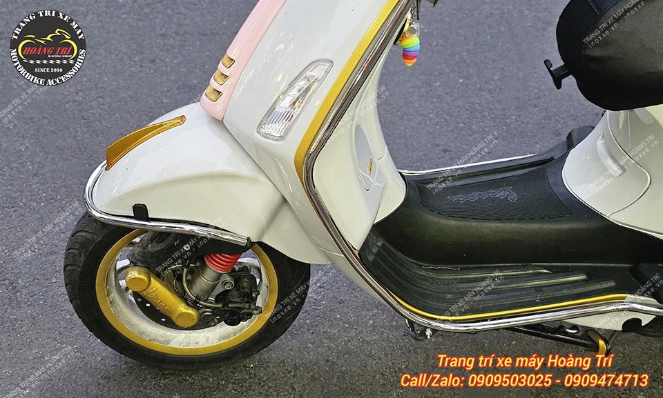 Ốp trang trí chắn bùn trước xe Vespa SZR nhôm CNC