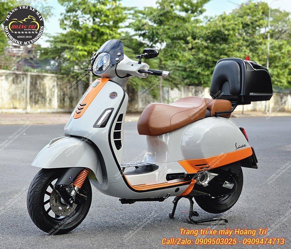 Ốp trang trí chắn bùn trước xe Vespa SZR nhôm CNC