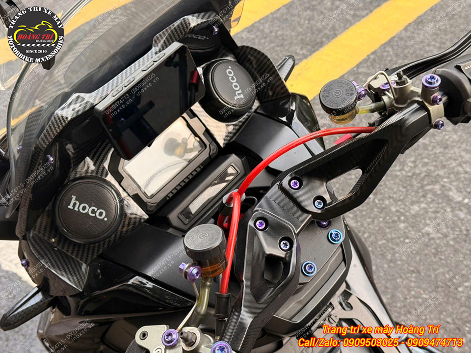 Ghi đông nhôm CNC kiểu TMax 560 cho xe ADV 150/160