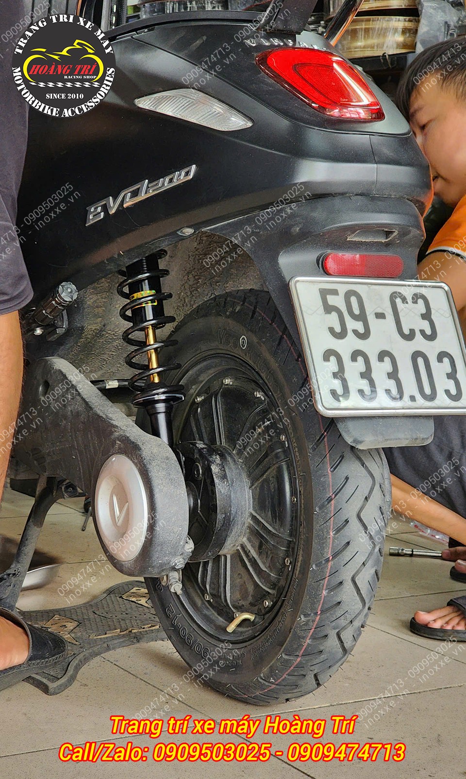 Phuộc sau Racing Boy series C cho xe Vinfast EVO