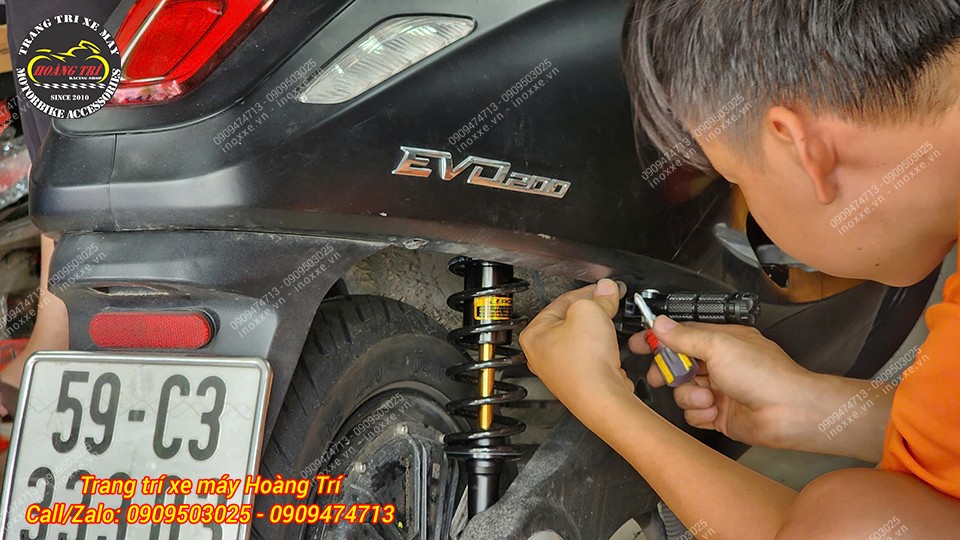 Phuộc sau Racing Boy series C cho xe Vinfast EVO