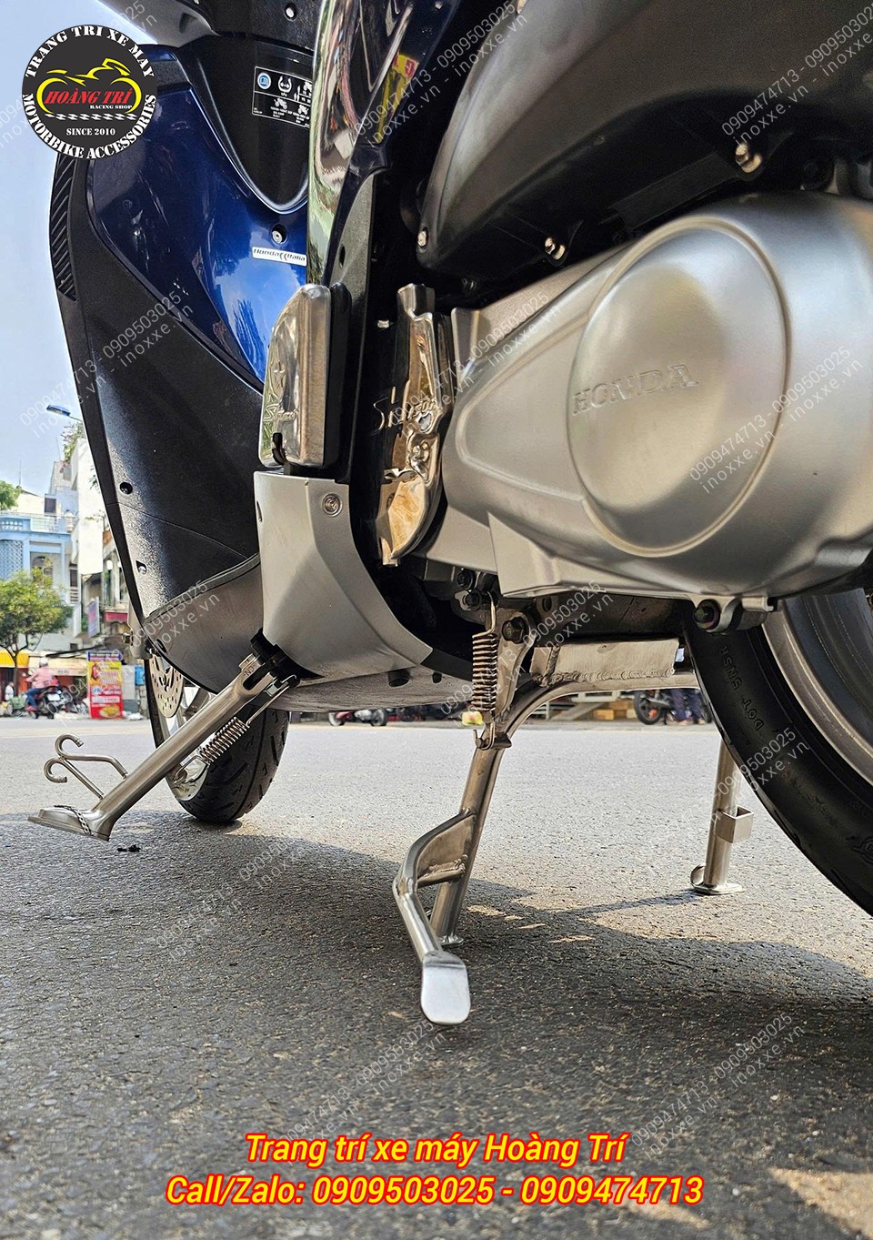 Chân chống inox dành cho SH Ý