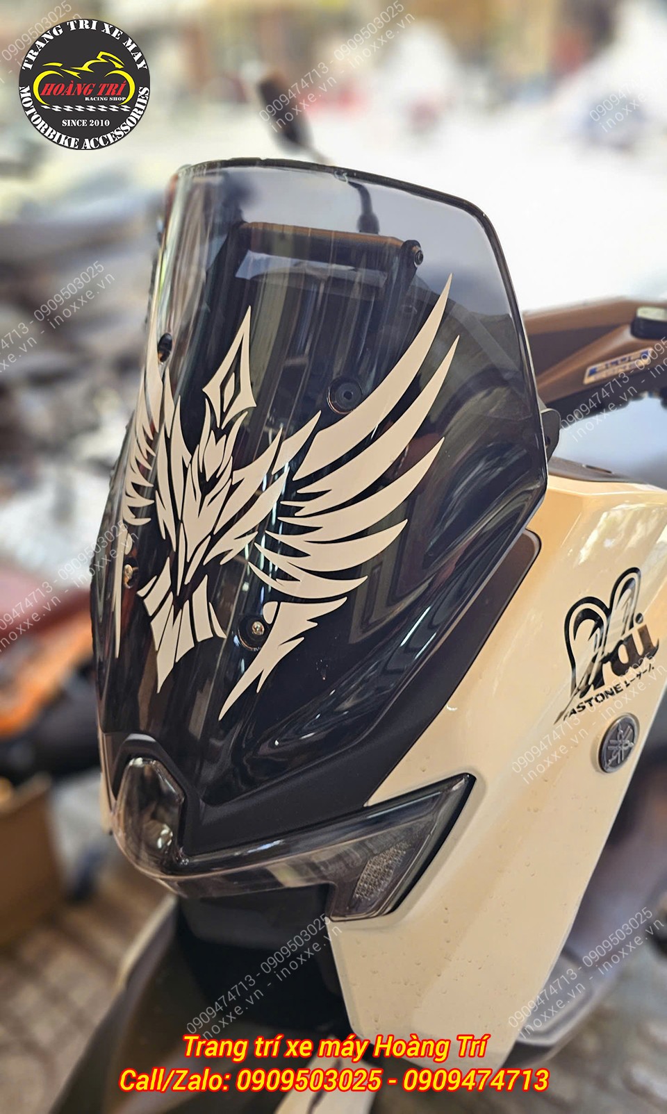 Khung nâng kính chắn gió tích hợp thanh ngang GPS cho xe Yamaha NMAX 155