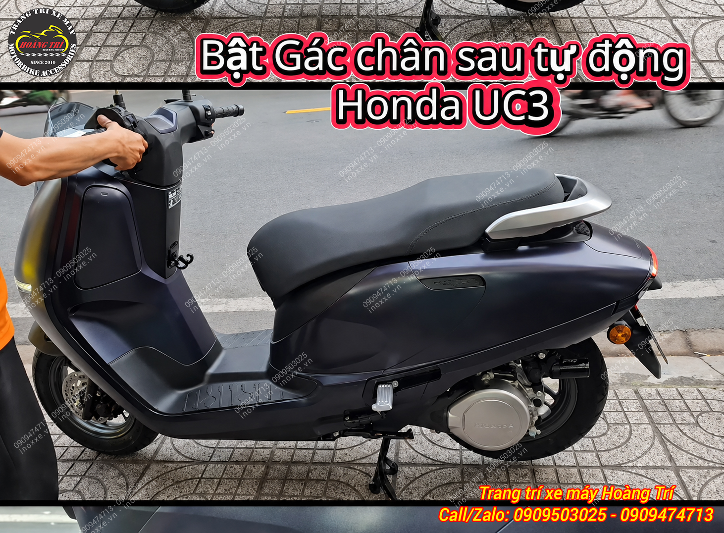 Độ bật gác chân sau tự động cho xe Honda UC3