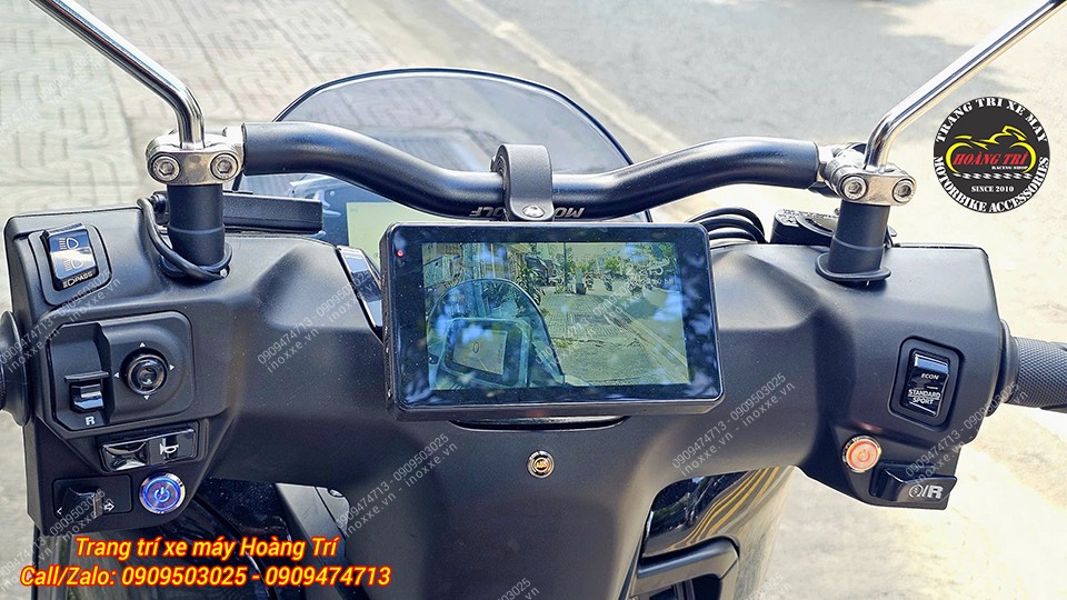 Thanh ngang ghi đông MotoWolf HB8 gắn chân kính hậu