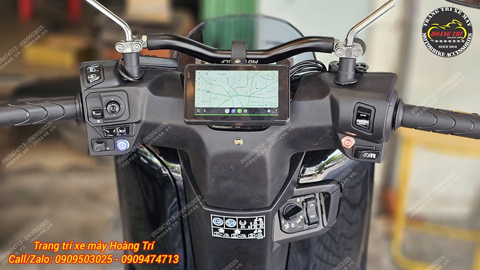 Thanh ngang ghi đông MotoWolf HB8 gắn chân kính hậu
